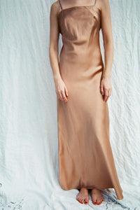 SILK SLIP DRESS　BRONZE