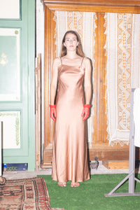 SILK SLIP DRESS　BRONZE