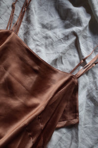 SILK SLIP DRESS　BRONZE