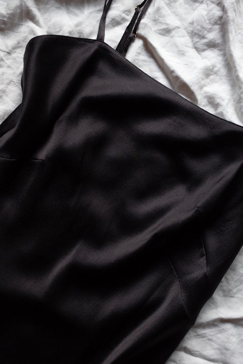 SILK SLIP DRESS BLACK HAZE | Underwear SILK SLIP DRESS BLACK HAZE | Underwear