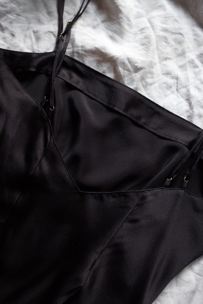 SILK SLIP DRESS BLACK HAZE | Underwear SILK SLIP DRESS BLACK HAZE | Underwear