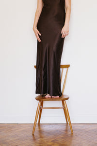 SILK SLIP DRESS　CACAO